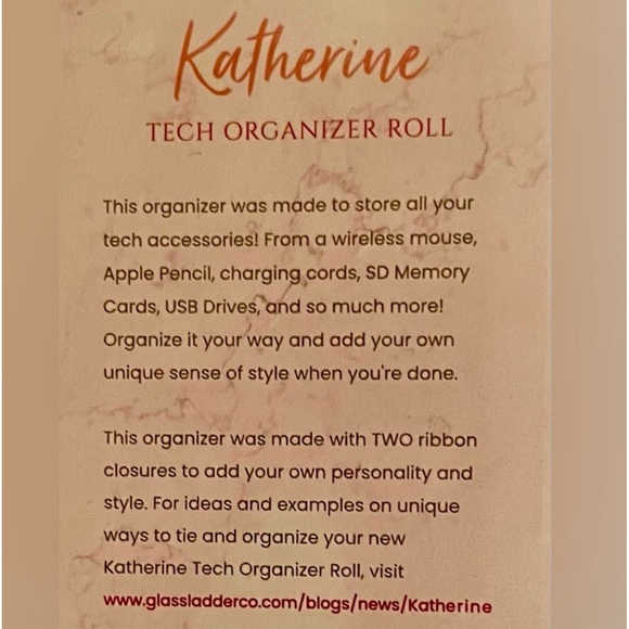 Glassladder The KatherineTech Organizer Roll vegan leather NWOT - Picture 6 of 9